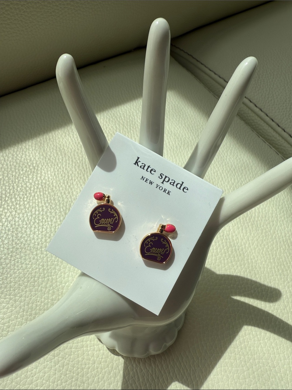 Kate Spade New York "On‎ Pointe" Encore Perfume Bottle Stud Earrings